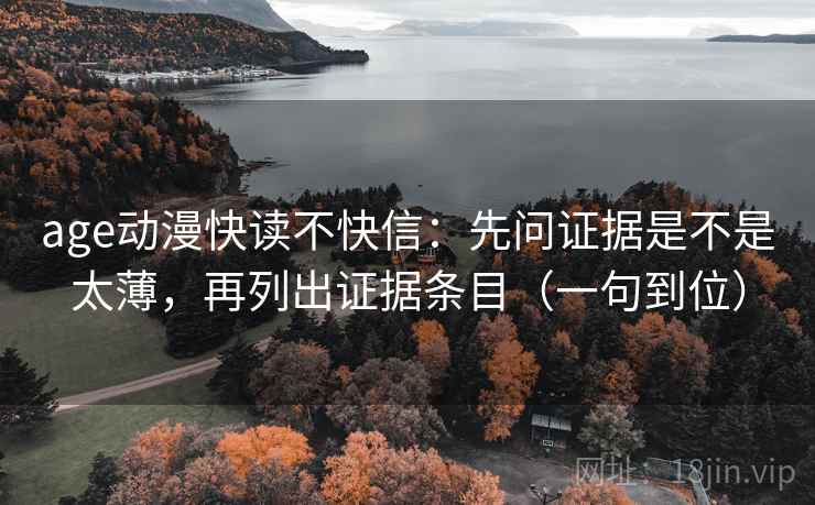 age动漫快读不快信：先问证据是不是太薄，再列出证据条目（一句到位）