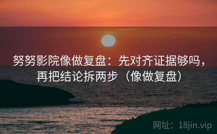 努努影院像做复盘：先对齐证据够吗，再把结论拆两步（像做复盘）